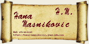 Hana Masniković vizit kartica